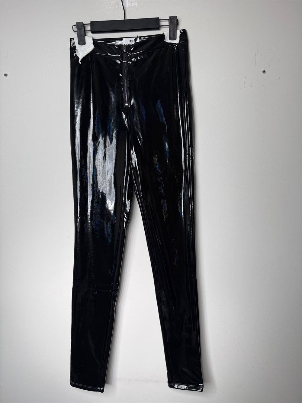 LPA Black Patent Skinny Jumpsuit-Style Pants
